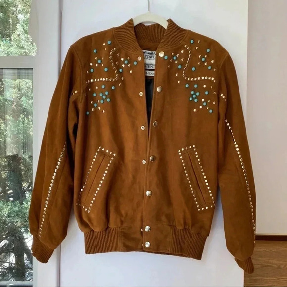 NWT Free People Dan Cassab Ennio Suede Studded Jacket Brown Small - Picture 11 of 17